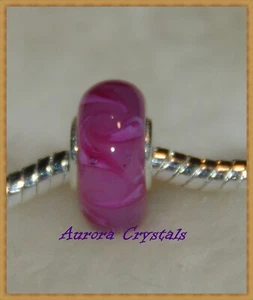 Closing Down SALE, European SS Murano Glass Charms, Lilac Swirls - Picture 1 of 2
