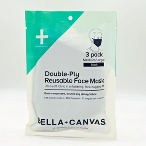 BELLA + CANVAS DOUBLE-PLY REUSABLE FACE MASK 3 PK M/L - Picture 1 of 2