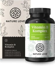 NATURE LOVE® Vitamin B Komplex – Hochdosiert: Mit 500 µg Vitamin B12–180 Kapseln