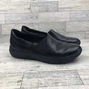 CLARKS Women's 7 Kayleigh Step Cushion Feel Slip-On Loafers Black Combi - Picture 1 of 8