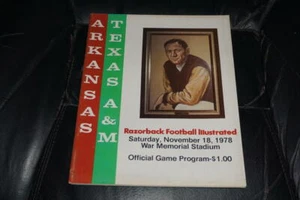 1978 TEXAS A&M AT ARKANSAS COLLEGE FOOTBALL PROGRAM DAN HAMPTON  - Picture 1 of 2