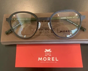 MOREL OGA Mod 10203O. Schwarz&Olivgrün 48mm Aluminium Rund Brille - Bild 1 von 8