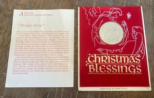 1968 Franklin Mint MANGER SCENE Medal-Coin Christmas Holiday Card - Picture 1 of 5
