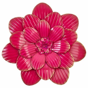 NEW!~RAZ Imports~17.5" Pink Flower Metal Wall Art~Shabby French Country Chic - Picture 1 of 2