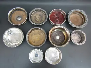 More details for job lot of 10 antique &amp; vintage silver plated bottle coasters