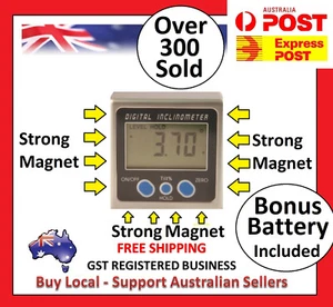 3 x Sided Magnet Digital Box Gauge Angle Protractor Level Inclinometer 0-360° - Picture 1 of 6