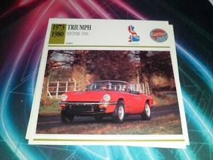 1973 - 1980 TRIUMPH SPITFIRE 1500 Car Photo Spec Sheet Stat Info CARD - Bild 1 von 1
