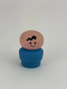 Vintage 1992 Fisher Price Little People Jumbo Chunky Blue Boy Figure - Picture 1 of 5