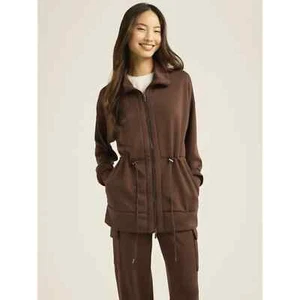 Scoop Ultimate Scuba Knit Longline Full Zip braune Damenjacke Größe M (8-10) - Bild 1 von 9