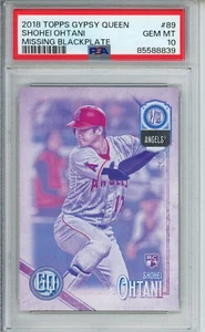 2018 Topps Gypsy Queen #89 Missing Blackplate Shohei Ohtani PSA 10 Gem Rookie - Picture 1 of 2