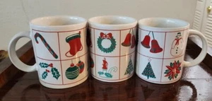 Christmas Mugs  Ceramic Coffee Mug Tea Cup Lot Of 3 - Picture 1 of 5