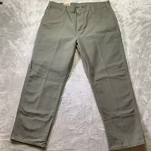 Dickies Jeans Mens 38x30 Relaxed Fit Heavyweight Duck Carpenter Dark Green NWT - Picture 1 of 7