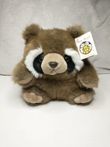 Vtg 1994 Round Racoon Plush Mary Meyer Stuffed Animal 9" Tall Ball-Like Plush - Picture 1 of 11