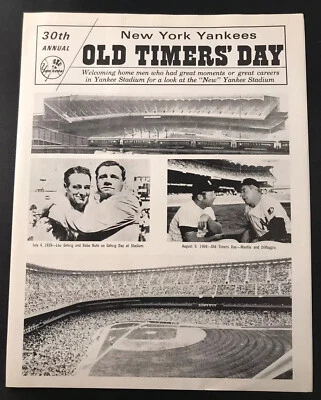 1976 Tony Conigliaro Old Timers Day Program  Yankee Stadium Joe DiMaggio/Mantle - Image 1 of 4