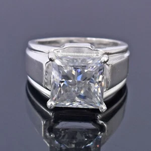 Alianza de diamantes blancos princesa VS1 natural certificada de 4,50 quilates en plata 925 - Imagen 1 de 10