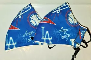 2 Pack - MLB Dodgers print handmade facemasks Version#2 - Picture 1 of 3