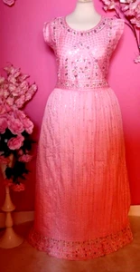 WOMEN PLUS SIZE SPARKLY PINK ANARKALY EVENING DRESS ( SIZE 4XL ) - Picture 1 of 2