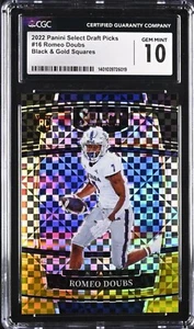 Romeo Doubs, 2022 Panini Select Draft Picks Black and Gold Squares #75/100 - Picture 1 of 2