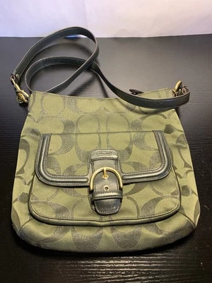 Cartera bandolera Coach F26244 verde bosque negra Campbell Foto 1 de 4