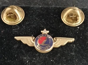 VINTAGE ALASKA AIRLINES PILOT DIAMOND 10 YEAR WING PIN 1/20 10KT - Bild 1 von 2