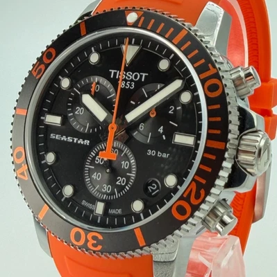 Reloj Hombre TISSOT Seastar 1000 Cronógrafo Correa Naranja T120.417.17.051.01 Foto 1 de 4