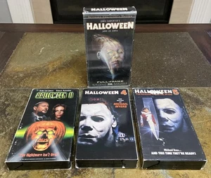 Halloween VHS Lot 1 2 4 & 5 Tested! - Foto 1 di 5