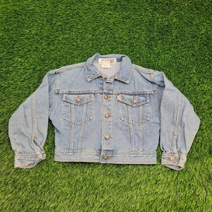 Esprit Denim Cropped Jacket Teens Small 17x17 Baggy Boxy - Picture 1 of 14