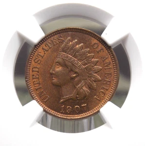 1907 Indian Head Cent Penny 1c NGC MS65 RB #009 Red Brown Gem BU Unc ECC&C, Inc. - Picture 1 of 5