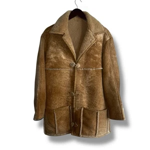 Vintage Overland Sheepskin Co. Lammfell Rancher Mantel Jacke Herren Small 1970’s - Bild 1 von 15