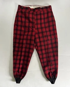 Woolrich Wollhose Vintage 1963 Herren Größe 40x32 Jagd Büffel kariert rot " - Bild 1 von 7