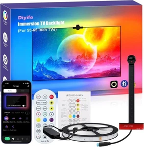 Luces LED para TV Diyife, retroiluminación para TV de 4 m con sensor Ar sincronización a TV de 55-65 pulgadas - Imagen 1 de 7
