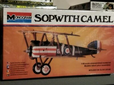Sopwith Camel  Plastic Model Kit Scala 1/48 5204 Monogram - Immagine 1 di 4