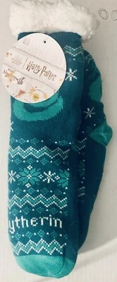 Meias antiderrapantes grossas macias Harry Potter SLYTHERIN Wizarding World Sherpa NOVAS - Imagem 1 de 2