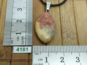 Pendentif AGATE CRAZY LACE + cordon reglable bijou original naturel pierre - Picture 1 of 2