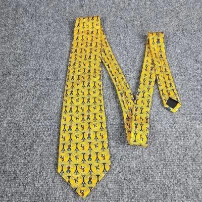 Corbata de seda amarilla Mickey Mouse & Friends 55" x 3,5" para hombre Disney Store Foto 1 de 4