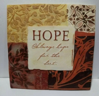 HOPE Resin Wall Art 5"x5" Sturdy Resin Wall Art w/ Built In Hanger (UGC) CLEAN - Image 1 of 4