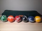 Brookstone Wooden Croquet Balls Set Of 6 Stripes New With Plastic