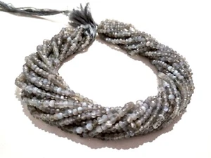 5 Strand Natural Gray Moonstone Rondelle Faceted 3-3.5mm Beads 13"inch E107 - Picture 1 of 4