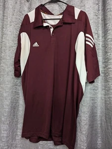 Adidas Scorch Clima Cool Polo Men’s 2XT Maroon/White 3 Stripes - Picture 1 of 6
