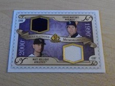 2009 SP LEGENDARY CUTS GENERATIONS MEMORABILIA HOLLIDAY & MARTINEZ DUAL JERSEY