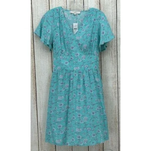 Ann Taylor Loft Damen Blumen Flatter V-Ausschnitt Tasche Kleid Größe 0 NEU - Bild 1 von 11