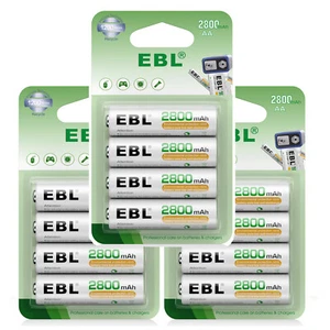 EBL AA Batteries Rechargeable 1.2V 2800mAh Ni-MH AA Battery Lot Pack - Picture 1 of 12