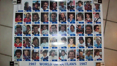1987 World Of Outlaws Uncut Sheet w/Jeff Gordon's 1st card Rare only 300 made  - Image 1 of 4