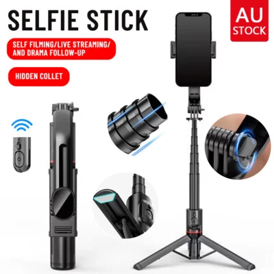  Stable Selfie Stick Bluetooth Remote Phone Tripod Holder For Iphone Universal  - image 1 of 4
