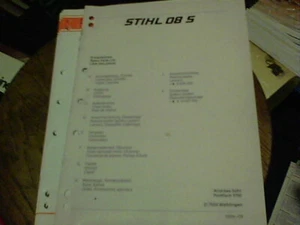 Stihl  08 S  spare parts list  1986-09 - Picture 1 of 5