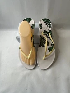 Freewaters Womens Flip Flop Sandal - Green Leaves and White (Size 11) (T) - Picture 1 of 4