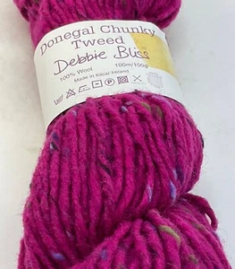 Debbie Bliss Donegal Chunky Tweed Wool Yarn Unit of 1  Magenta Pink New - Picture 1 of 5