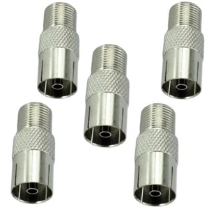 5 TIPO F CONNETTORE PRESA A RF COASSIALE ANTENNA ADATTATORE FEMMINA F- SATELLITE - Picture 1 of 4