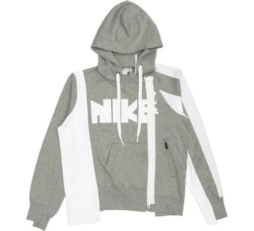 Felpa con cappuccio Nike x Sacai doppia zip 'Dark Grey Heather White' donna taglia small