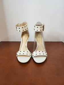 Jessica Simpson ELONNA 2 Pumps Studs Ankle Strap Powder Yakima Size 7.5M. - Picture 1 of 5